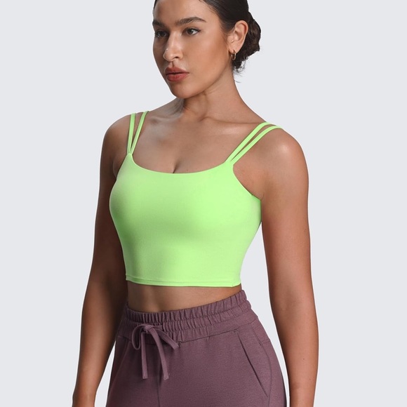 Lime Green Cross Back Sports Bra Size Medium - Picture 2 of 5